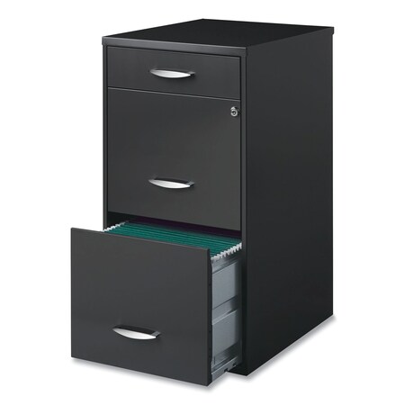 Office Designs Utility File Cabinet, 3-Drawers: Pencil/File/File, Letter, Charcoal, 14.5" x 18" x 27.13" 18606